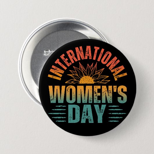 INTERNATIONALE VROUWENDAG RONDE BUTTON 7,6 CM (Voorkant /achterkant)