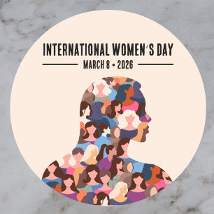 Internationale Vrouwendag Ronde Sticker
