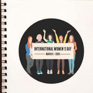 Internationale Vrouwendag Ronde Sticker