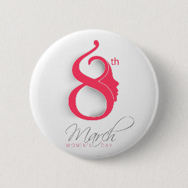 Internationale Vrouwendag roze Logo - Alle opties Ronde Button 5,7 Cm