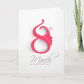 Internationale Vrouwendag Roze Logo Kaart (Voorkant)