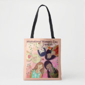 Internationale Vrouwendag Roze Vrouwelijk Tote Bag (Voorkant)