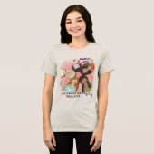 Internationale Vrouwendag Roze Vrouwenportretten Tri-Blend Shirt (Voorkant volledig)