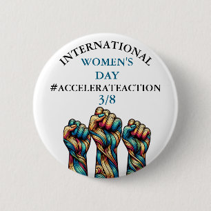 Internationale Vrouwendag   Snellere actie Ronde Button 5,7 Cm