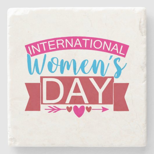 Internationale Vrouwendag Stenen Onderzetter (Voorkant)