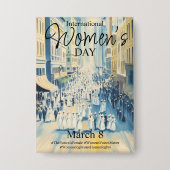 Internationale Vrouwendag Suffergette Button (Voorkant)