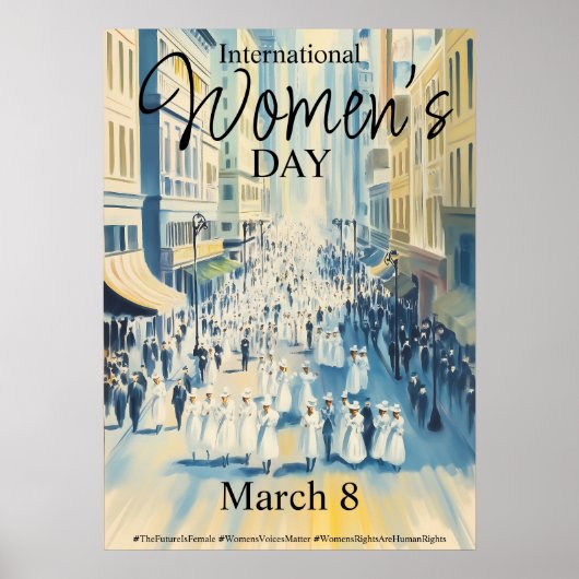 Internationale Vrouwendag Suffergette Poster (Voorkant)