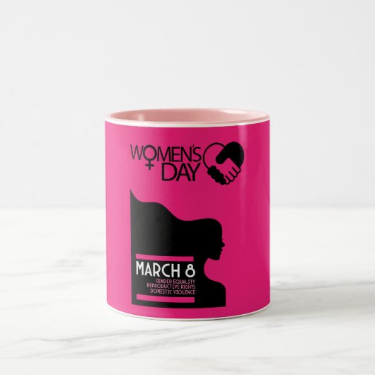 Internationale Vrouwendag Tweekleurige Koffiemok (Center)