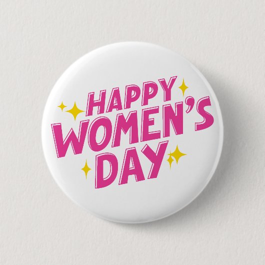 Internationale Vrouwendag typografie in roze Ronde Button 5,7 Cm (Voorkant)