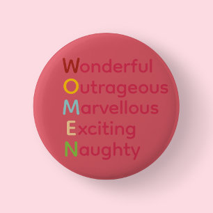 Internationale Vrouwendag Typography Knop Roze Ronde Button 5,7 Cm