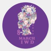 Internationale Vrouwendag: Vier Feminini Ronde Sticker (Voorkant)