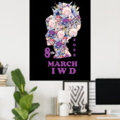Internationale Vrouwendag: Vier feministe Poster (Thuiskantoor)