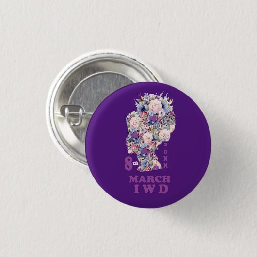 Internationale Vrouwendag: Vier feministe Ronde Button 3,2 Cm (Voorkant /achterkant)