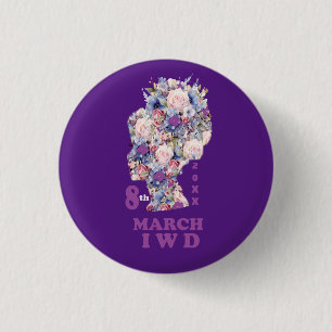 Internationale Vrouwendag: Vier feministe Ronde Button 3,2 Cm