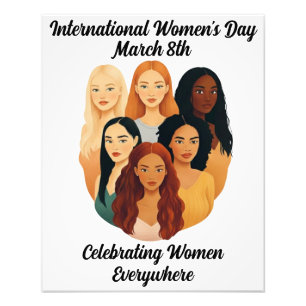 Internationale Vrouwendag - Vier Vrouwen Foto Afdruk