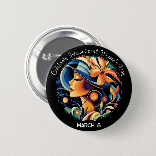 Internationale Vrouwendag vieren Ronde Button 5,7 Cm (Voorkant /achterkant)