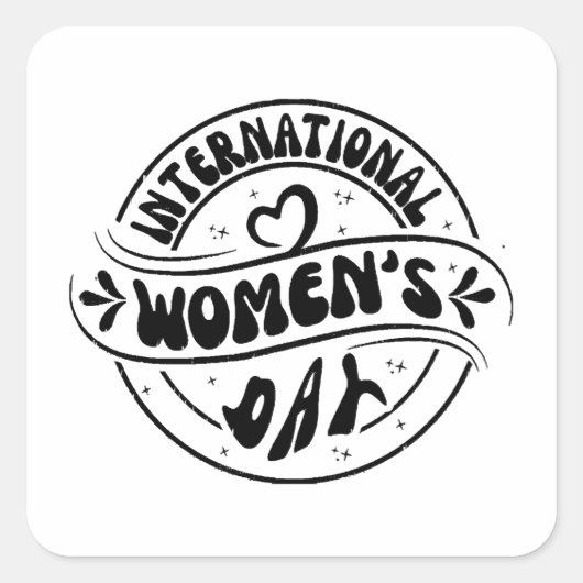 Internationale Vrouwendag Vierkante Sticker (Voorkant)