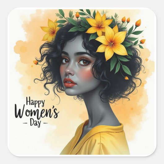 Internationale Vrouwendag Vierkante Sticker (Voorkant)