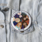 Internationale Vrouwendag viert eenheid Ronde Button 4,0 Cm (In situ)