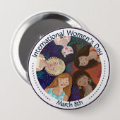 Internationale Vrouwendag viert eenheid Ronde Button 4,0 Cm (Voorkant /achterkant)
