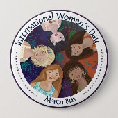Internationale Vrouwendag viert eenheid Ronde Button 4,0 Cm (Voorkant)