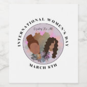 Internationale Vrouwendag voor iedereen Wijn Etiket (Enkel label)