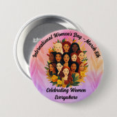 Internationale Vrouwendag - Vrouwen vieren Ronde Button 7,6 Cm (Voorkant /achterkant)