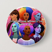 Internationale Vrouwendag | Vrouwenfeest Ronde Button 7,6 Cm (Voorkant)