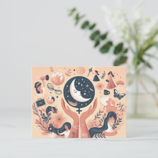 Internationale Vrouwendag wensen Briefkaart (Staand voorkant)