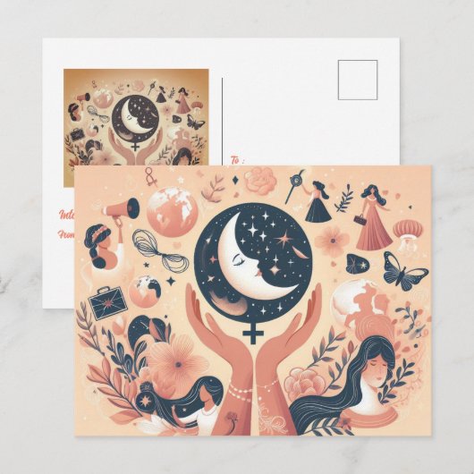 Internationale Vrouwendag wensen Briefkaart (Voorkant / Achterkant)