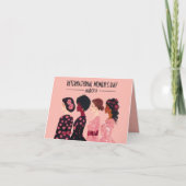 Internationale Vrouwendag Wereldwijde Vrouwen Roze Feestdagen Kaart (Voorkant)