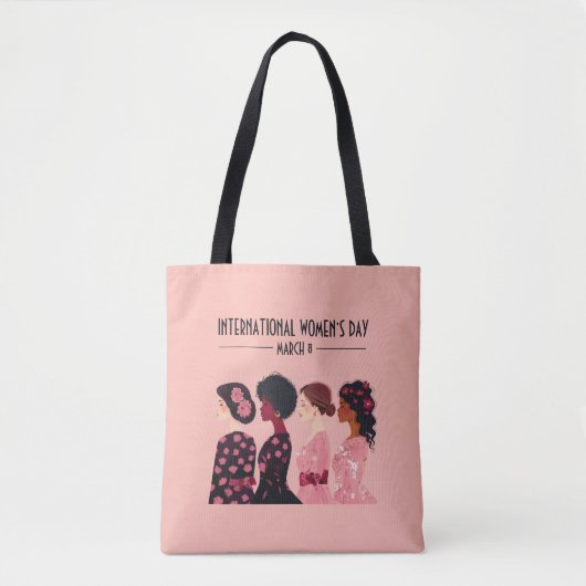 Internationale Vrouwendag Wereldwijde Vrouwen Roze Tote Bag (Voorkant)