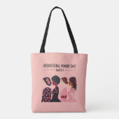 Internationale Vrouwendag Wereldwijde Vrouwen Roze Tote Bag (Achterkant)