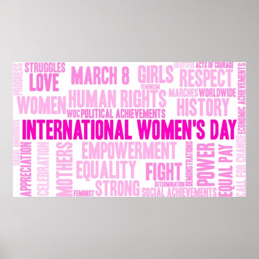 Internationale vrouwendag-woordwolk poster (Voorkant)