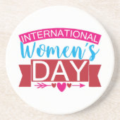 Internationale Vrouwendag Zandsteen Onderzetter (Voorkant)