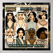 Internationale Vrouwendag Zwart en Goud Poster (Voorkant)