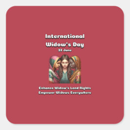 Internationale Weduwen Dag. 23 juni Vierkante Sticker