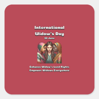 Internationale Weduwen Dag. 23 juni Vierkante Sticker