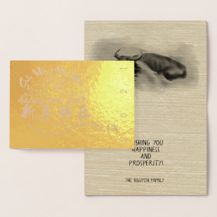 Internationale wensen Ox nieuwjaar 2021 Luxe Kaart