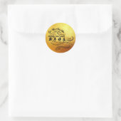 Internationale wensen Slang Jaar 2025 Golden RS Ronde Sticker (Tas)