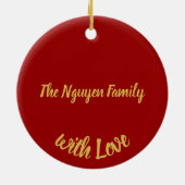 Internationale wensen Varkenspad 2019 Golden Round Keramisch Ornament (Achterkant)