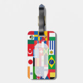 Internationale wereldvlaggen bagagelabel (Achterkant verticaal)