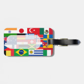 Internationale wereldvlaggen bagagelabel (Achterkant horizontaal)