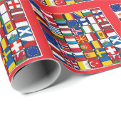 Internationale wereldvlaggen cadeaupapier (Rol Hoek)