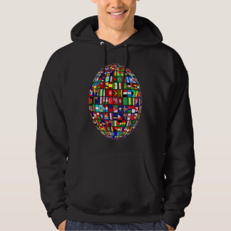 Internationale wereldvlaggen en wereldkaart voor k hoodie