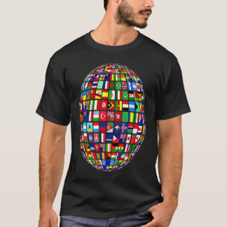Internationale wereldvlaggen en wereldkaart voor k t-shirt