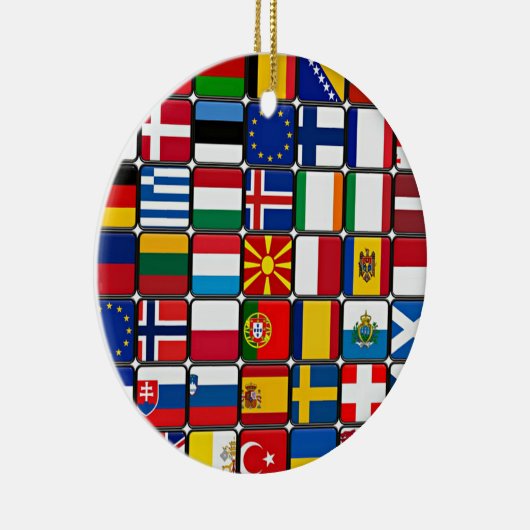 Internationale wereldvlaggen keramisch ornament (Rechts)