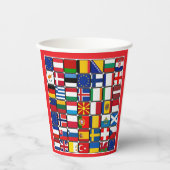 Internationale wereldvlaggen papieren bekers (Voorkant)