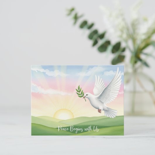 internationale wereldvrede briefkaart (Staand voorkant)