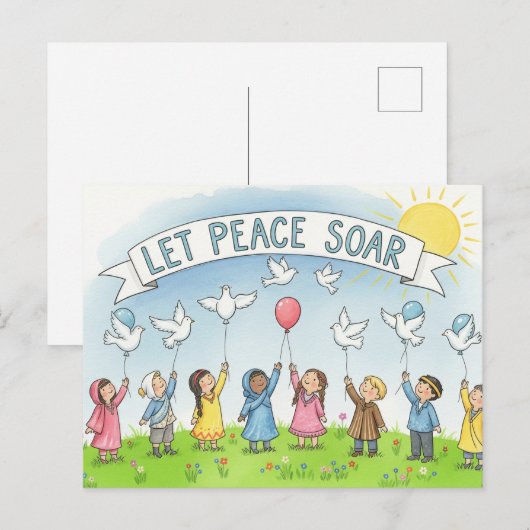 internationale wereldvrede briefkaart (Voorkant / Achterkant)